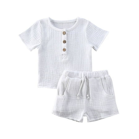 Peyakidsaa Toddler Baby Girl Boys Clothes Set Cotton and linen Short Sleeve T-shirt Top with Shorts Outfits
Peyakidsaa Toddler Baby Girl Boys Clothes Set Cotton and linen Short Sleeve T-shirt Top with Shorts Outfits