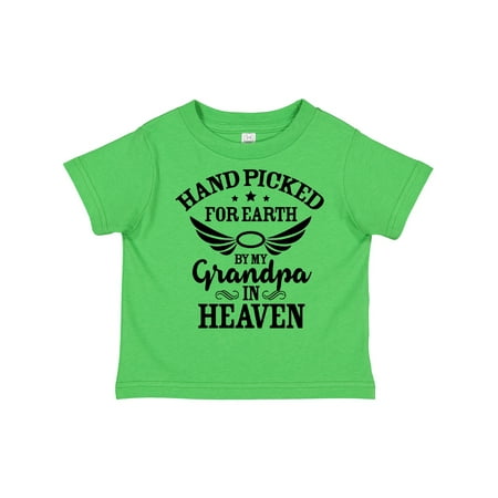 Inktastic Handpicked for Earth by My Grandpa in Heaven Angel Wings Gift Toddler Boy or Toddler Girl T-Shirt