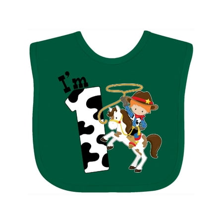 Inktastic I m One-cowboy Riding Horse Birthday Gift Baby Boy Bib