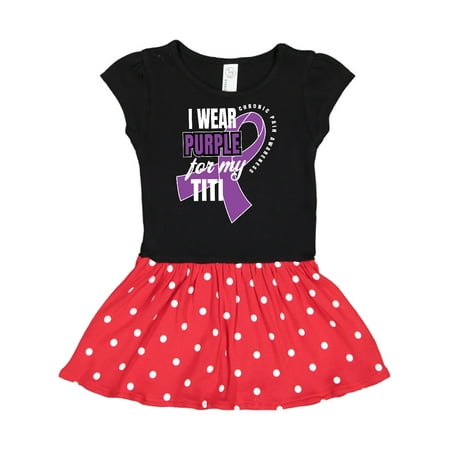 Inktastic Chronic Pain I Wear Purple For My Titi Gift Toddler Girl Dress