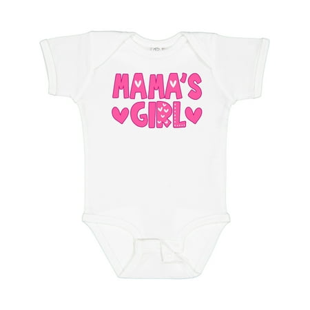 Inktastic Mama s Girl Pink with Hearts Gift Baby Girl Bodysuit