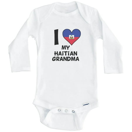 I Heart My Haitian Grandma Haiti Flag One Piece Baby Bodysuit (Long Sleeve) 3-6 Months White
I Heart My Haitian Grandma Haiti Flag One Piece Baby Bodysuit (Long Sleeve) 3-6 Months White