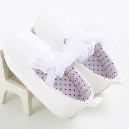 OUTAD Baby Princess Shoes Soft Soled Toddler First Walkers Crib Shoes white