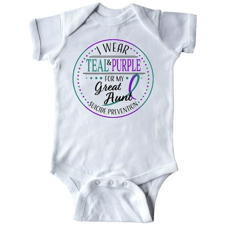 Inktastic Suicide Prevention- I Wear Teal and Purple for My Great Aunt Gift Baby Boy or Baby Girl Bodysuit
Inktastic Suicide Prevention- I Wear Teal and Purple for My Great Aunt Gift Baby Boy or Baby Girl Bodysuit