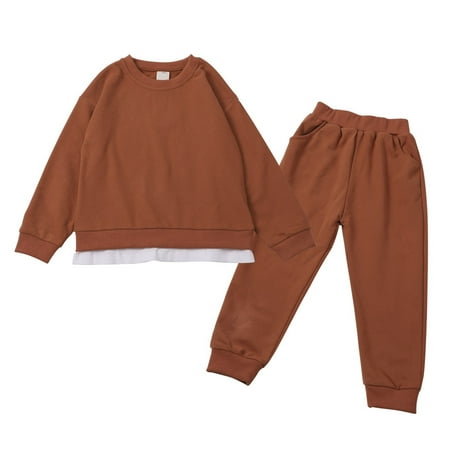 TIREOW Comfortable Sets for Children s Unisex Toddlers Long Sleeve Sweatshirt Sweatpants Solid Color Casual Autumn and Winter Set Warm False Two Piece Design Outdoor Thermal Clothes
TIREOW Comfortable Sets for Children s Unisex Toddlers Long Sleeve Sweatshirt Sweatpants Solid Color Casual Autumn and Winter Set Warm False Two Piece Design Outdoor Thermal Clothes