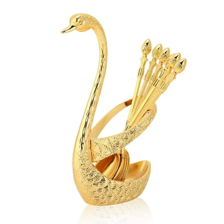 Coffee Spoon Stainless Steel Serving Bar Dessert Spoon with Swan Holder Household Tableware (Gold)
Coffee Spoon Stainless Steel Serving Bar Dessert Spoon with Swan Holder Household Tableware (Gold)