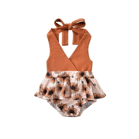 Canrulo Baby Girls Strap Sleeveless Romper Off Shoulder Jumpsuit Floral Halter Bodysuit Tank Tops Summer Clothes Outfits Khaki 9-12 Months
Canrulo Baby Girls Strap Sleeveless Romper Off Shoulder Jumpsuit Floral Halter Bodysuit Tank Tops Summer Clothes Outfits Khaki 9-12 Months