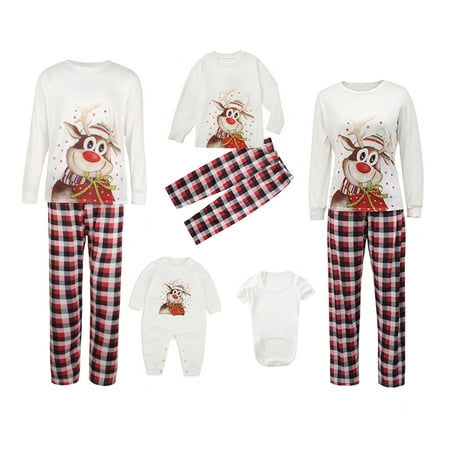 SUNSIOM Christmas Family Matching Pajamas Elk Print Long Sleeve Tops Plaid Pants Parent-child Pajamas
SUNSIOM Christmas Family Matching Pajamas Elk Print Long Sleeve Tops Plaid Pants Parent-child Pajamas