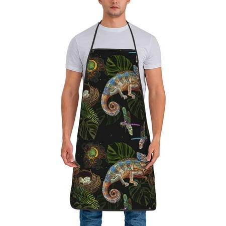 Chef Aprons for Men and Women - Surreal Cute Chameleon Dragonfly Oil-Resistant Bib Aprons for Cooking Waterproof BBQ Grilling Kitchen Aprons Gifts for Women and Men
Chef Aprons for Men and Women - Surreal Cute Chameleon Dragonfly Oil-Resistant Bib Aprons for Cooking Waterproof BBQ Grilling Kitchen Aprons Gifts for Women and Men