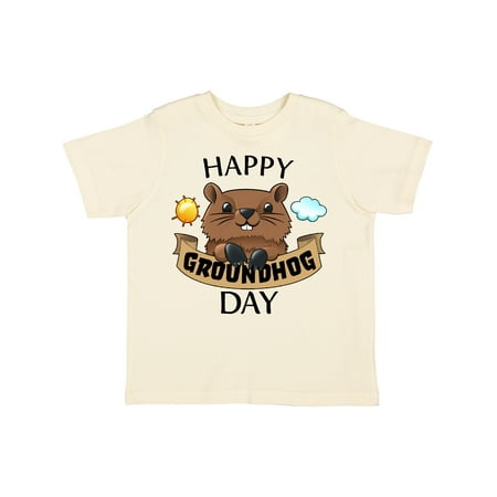 Inktastic Happy Groundhog Day- Cute Gift Toddler Boy or Toddler Girl T-Shirt