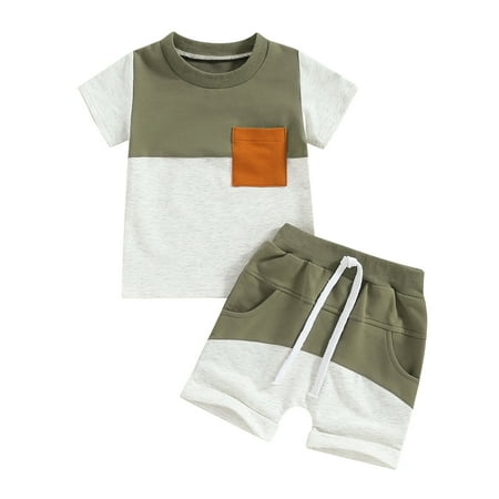 Bagilaanoe 2pcs Toddler Baby Boy Shorts Set Short Sleeve Contrast Color T Shirt Tops + Shorts 3M 6M 12M 18M 24M 3T Kids Casual Summer Clothes
Bagilaanoe 2pcs Toddler Baby Boy Shorts Set Short Sleeve Contrast Color T Shirt Tops + Shorts 3M 6M 12M 18M 24M 3T Kids Casual Summer Clothes