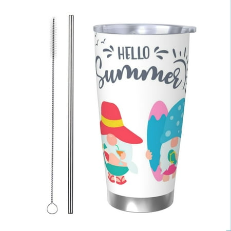 Bingfone Gnomes Summer for 20 Oz Stainless Steel Travel Mug Double Wall Water Coffee Cup for Home Office Outdoor Works Great for Ice Drinks and Hot Beverage-Straw Two-piece Set
Bingfone Gnomes Summer for 20 Oz Stainless Steel Travel Mug Double Wall Water Coffee Cup for Home Office Outdoor Works Great for Ice Drinks and Hot Beverage-Straw Two-piece Set