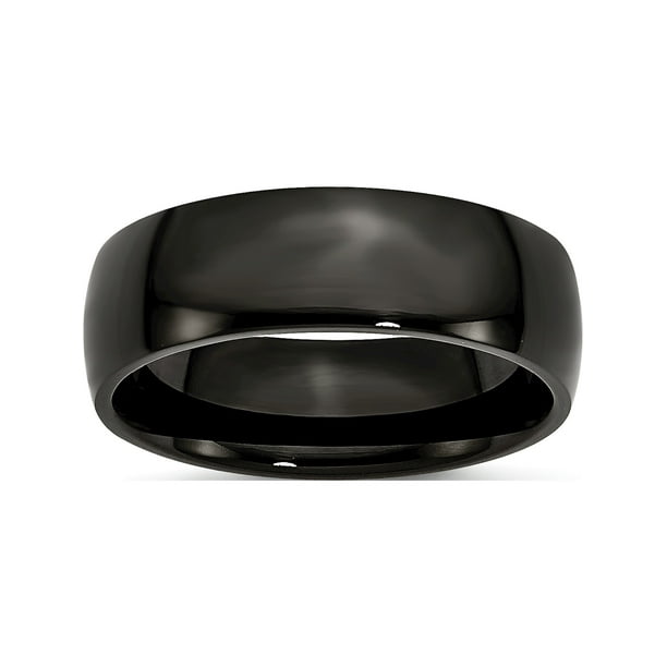 Designer Stainless Steel 7Mm Black Ip-Plated Polished Band (Width=7.00) Made In China -Jewelry By Sweet Pea Creations