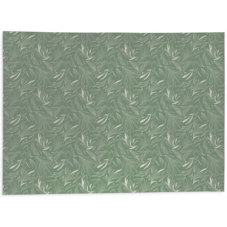 Ethereal Leaves Botanical Green Kitchen Mat by Kavka Designs