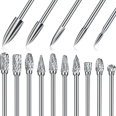 Sutowe Carbide Rotary Burr Set 15Pcs with 1/8 Inch Shank Sharp Rotary Burr Set Carpenter Tools for Woodworking Engraving Drilling
Sutowe Carbide Rotary Burr Set 15Pcs with 1/8 Inch Shank Sharp Rotary Burr Set Carpenter Tools for Woodworking Engraving Drilling