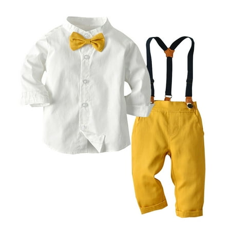Pants Toddler Boys Baby Bow Tops+Suspender Gentleman Outfits Tie T-Shirt Solid Boys Outfits&Set
Pants Toddler Boys Baby Bow Tops+Suspender Gentleman Outfits Tie T-Shirt Solid Boys Outfits&Set
