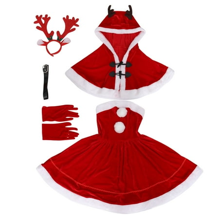 1 Set Christmas Party Costume Lovely Elk Beauty Dress Christmas Cosplay Costume
