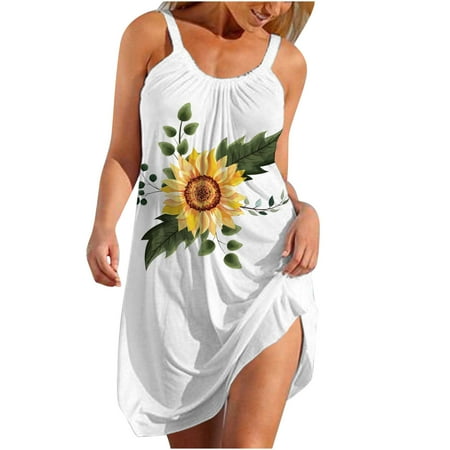 Juebong Women s Fashion Sexy Sleeveless Cute Cartoon Sunflower Print Hem Loose Beach Dress
Juebong Women s Fashion Sexy Sleeveless Cute Cartoon Sunflower Print Hem Loose Beach Dress