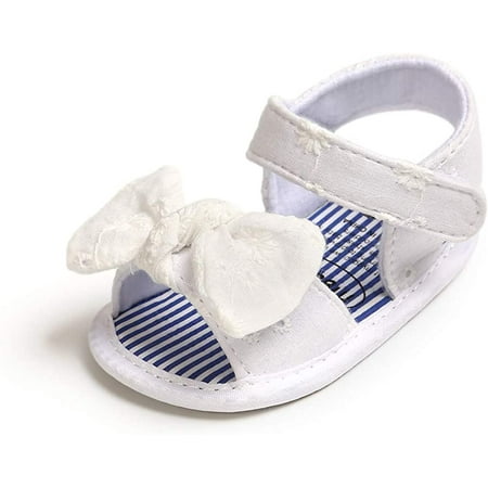 QWZNDZGR Baby Toddler Infant Girls PU Leather Soft Closed Toe Summer Sandals Flower Princess Flat Shoes