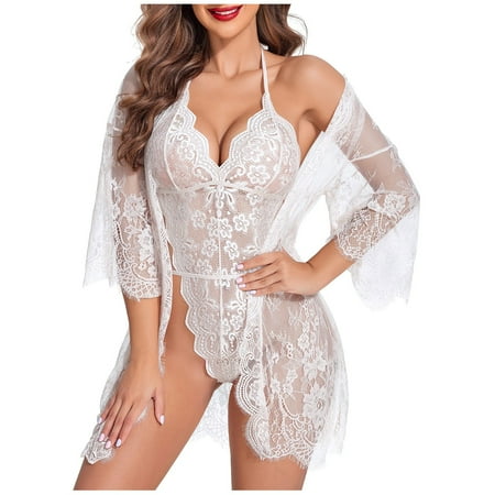 EHTMSAK Women s Eyelash Teddy Lingerie Bodysuit Deep V Neck Lace One Piece Sexy Sleepwear Plus Size Babydoll with Robe White S
EHTMSAK Women s Eyelash Teddy Lingerie Bodysuit Deep V Neck Lace One Piece Sexy Sleepwear Plus Size Babydoll with Robe White S