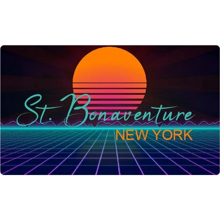 St. Bonaventure New York 4 X 2.25-Inch Fridge Magnet Retro Neon Design