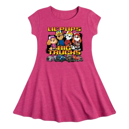 Paw Patrol - Lil Pups Big Trucks - Toddler And Youth Girls Fit And Flare Dress
