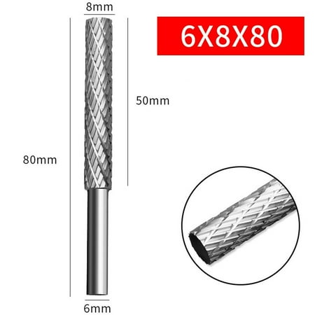 1pc 6mm Shank High Speed Steel Rotary Burr Tool Plastic Wood Carving Rotary File