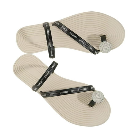 Jsezml Womens Rhinestone Beach Sandals Toe Ring Casual Flats Low Heel Walking Sandals Slip On Open Toe Strappy Sandals
Jsezml Womens Rhinestone Beach Sandals Toe Ring Casual Flats Low Heel Walking Sandals Slip On Open Toe Strappy Sandals
