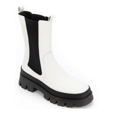 Kenneth Cole New York Womens Maple Leather Lug Sole Chelsea Boots