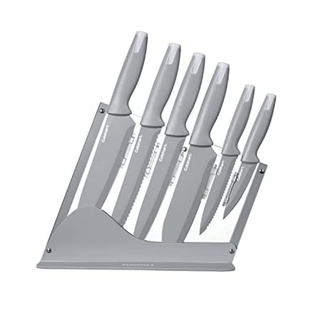 Cuisinart 7pc Ceramic Coated Cutlery Set with End Caps in Acrylic Stand GREY