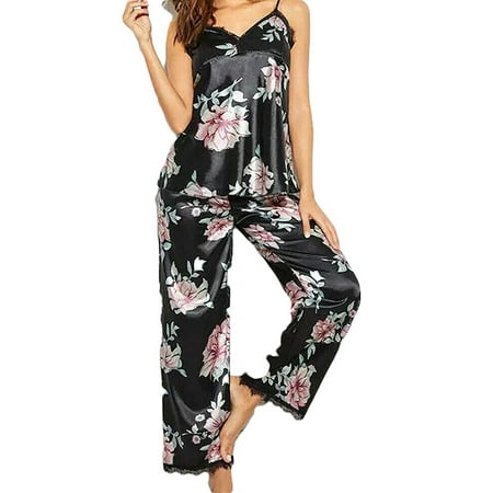 Women Sleeveless Nightwear Floral Printed Lady Pajamas Set Lace Sleepshirts Shorts Nightwear
Women Sleeveless Nightwear Floral Printed Lady Pajamas Set Lace Sleepshirts Shorts Nightwear