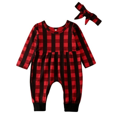 2Pcs Infant Bay Girl Christmas Clothes Plaid Romper Long Sleeve Overall Headband Outfit 0-18M
2Pcs Infant Bay Girl Christmas Clothes Plaid Romper Long Sleeve Overall Headband Outfit 0-18M