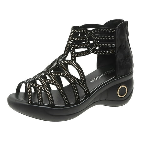 Ladies Summer Fashion Rhinestone Hollow Out Open Toe Zip Slope Heel Outside Wear Large Size Sandals Roman Shoes Double Buckle Sandals for Women Size 13 Women Sandals Size 11w
Ladies Summer Fashion Rhinestone Hollow Out Open Toe Zip Slope Heel Outside Wear Large Size Sandals Roman Shoes Double Buckle Sandals for Women Size 13 Women Sandals Size 11w