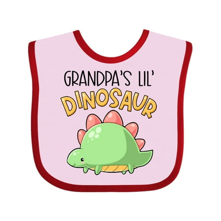 Inktastic Grandpa s Lil Dinosaur with Cute Stegosaurus Gift Baby Boy or Baby Girl Bib