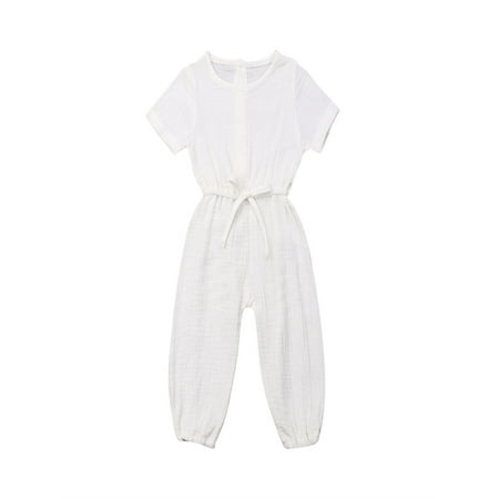 Infant Newborn Baby Boys Girls Casual One Piece Romper Solid Round Neck Short Sleeve Elastic Waist Tie Loose Long Pants Jumpsuit
Infant Newborn Baby Boys Girls Casual One Piece Romper Solid Round Neck Short Sleeve Elastic Waist Tie Loose Long Pants Jumpsuit