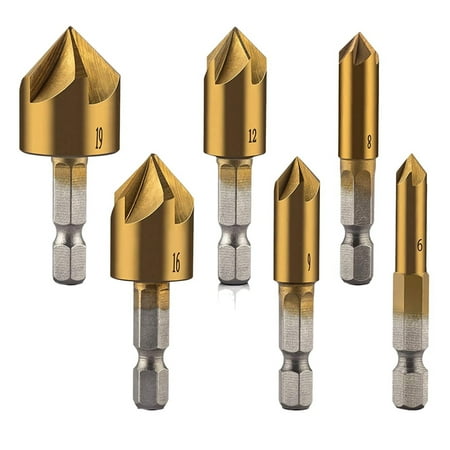 6 Pcs 1/4inch Hex Countersink Drill Bits Center Punch Set HSS 5 Flute Countersink Center Punch Tool Sets
6 Pcs 1/4inch Hex Countersink Drill Bits Center Punch Set HSS 5 Flute Countersink Center Punch Tool Sets