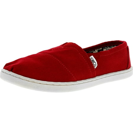Toms Classic Canvas Red Ankle-High Canvas Flat Shoe - 1M