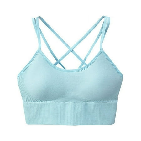 Rewenti Sports Bra Women Seamless Sports Bra Wirefree Yoga Bra with Removable Pads Light Blue 6(M) 
Rewenti Sports Bra Women Seamless Sports Bra Wirefree Yoga Bra with Removable Pads Light Blue 6(M)