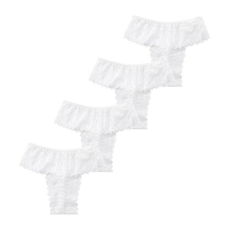 Underwear for Women Plus Size 4Pc Women Lace Flowers Low Waist Underwear Panties G-String Lingerie Thongs White L
Underwear for Women Plus Size 4Pc Women Lace Flowers Low Waist Underwear Panties G-String Lingerie Thongs White L