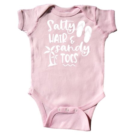 Inktastic Spring Break Salty Hair and Sandy Toes with Sandals Gift Baby Boy or Baby Girl Bodysuit