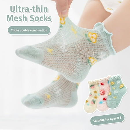 Yesbay 3 Pairs Baby Socks Cute Print Breathable Ultra-thin Mesh Socks Summer Girl Short Socks Baby Supplies
Yesbay 3 Pairs Baby Socks Cute Print Breathable Ultra-thin Mesh Socks Summer Girl Short Socks Baby Supplies