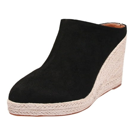 Sandals Women Dressy Summer Iheeled Suede Ladies Wedge Heel Casual Pointed Toe Platform Slip On Lady Outdoor Stock Shoes For Women Black Size 7.5
Sandals Women Dressy Summer Iheeled Suede Ladies Wedge Heel Casual Pointed Toe Platform Slip On Lady Outdoor Stock Shoes For Women Black Size 7.5