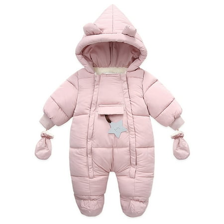 Frobukio Newborn Baby Boys Girls Winter Thermal Snow Wear Jumpsuit Long Sleeve Hooded Romper with Gloves Pink 9-12 Months
Frobukio Newborn Baby Boys Girls Winter Thermal Snow Wear Jumpsuit Long Sleeve Hooded Romper with Gloves Pink 9-12 Months