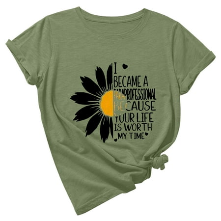 Green Tops for Women Corset Tops for Women Women s Fashion Loose Round Neck Pullover Bottoming Teacher s Day Cute Print Short Sleeve Top T-Shirt Victorian Blouse Green M
Green Tops for Women Corset Tops for Women Women s Fashion Loose Round Neck Pullover Bottoming Teacher s Day Cute Print Short Sleeve Top T-Shirt Victorian Blouse Green M