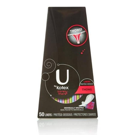 U by Kotex Barely There Thong Pantiliners 50 ea (Pack of 4)