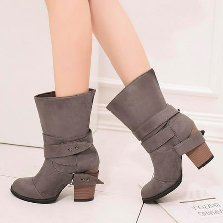 Tdoqot 2023 Boots for Women- Low-heeled Casual Christmas Gifts Chunky Heel Women s Mid Calf Boots Gray 41
Tdoqot 2023 Boots for Women- Low-heeled Casual Christmas Gifts Chunky Heel Women s Mid Calf Boots Gray 41