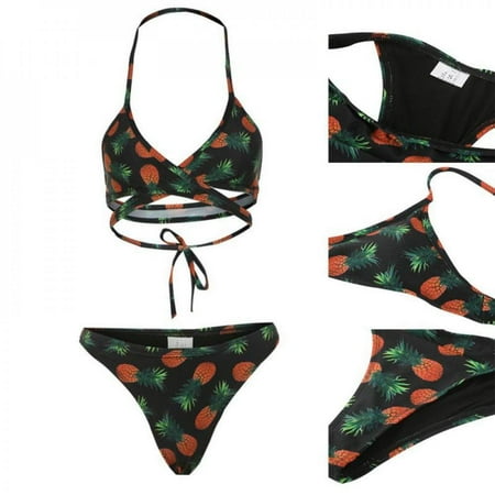 Shengshi New Sexy Women lingerie Halter Bra Set Ladies Pineapple Printed Underwear Women Swimwear Summer Beachwear Female Brief Set Black L
Shengshi New Sexy Women lingerie Halter Bra Set Ladies Pineapple Printed Underwear Women Swimwear Summer Beachwear Female Brief Set Black L