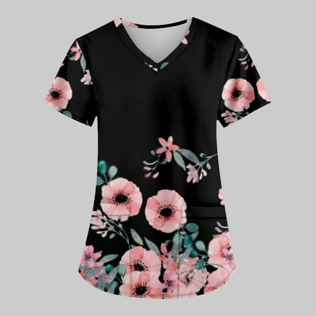 Yubatuo Women Plus Size Scrubs Top with Pockets V-Neck Short Sleeve Printed Work Blouse for Women Pink L
Yubatuo Women Plus Size Scrubs Top with Pockets V-Neck Short Sleeve Printed Work Blouse for Women Pink L
