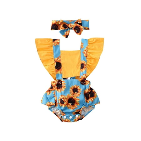 JYYYBF 2PCS Newborn Infant Baby Girl Fly Sleeve Sunflower Print Romper Jumpsuit One-Piece Outfit Sunsuit Summer Clothes Green
JYYYBF 2PCS Newborn Infant Baby Girl Fly Sleeve Sunflower Print Romper Jumpsuit One-Piece Outfit Sunsuit Summer Clothes Green