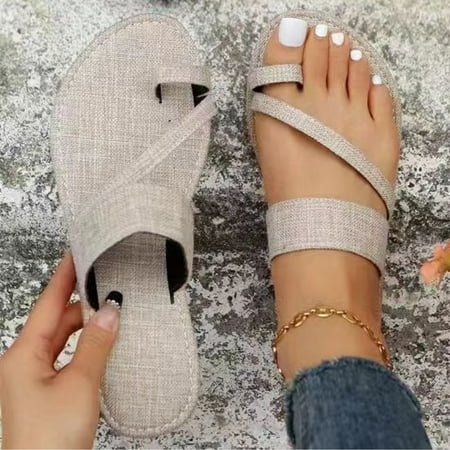 Womens Open Toe Sandals- Outside New Casual Sandals Beige Size 8.5